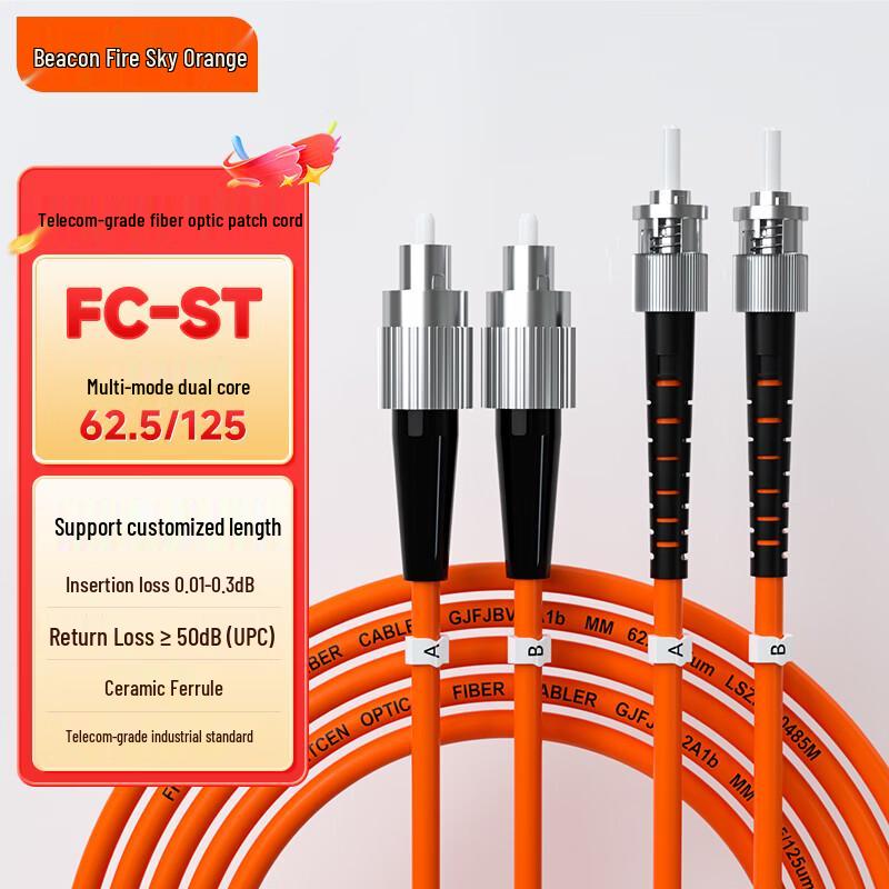 

Fenghuo Tiancheng Telecom Grade Multimode Duplex Fiber Optic Patch Cable 1m