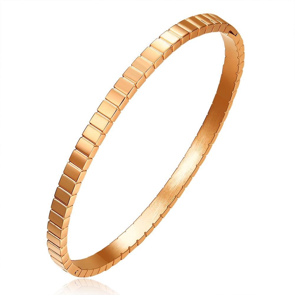 

Браслет 4 мм, квадратный круглый индивидуальный браслет из титановой стали 304 розового золота