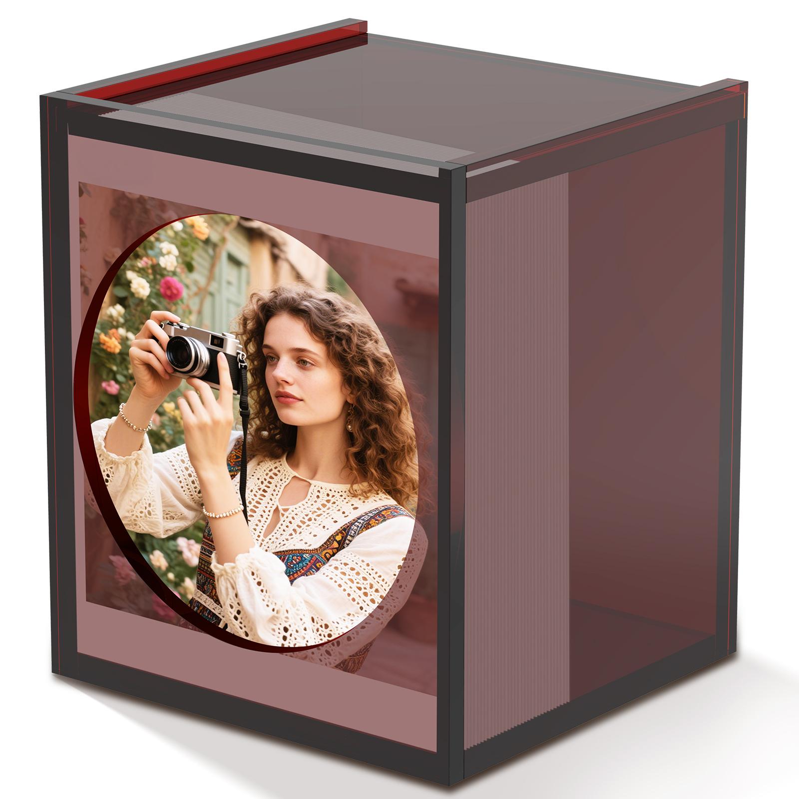 

Photo Storage Box with Anti Slip Magnetic Suction Sliding Cover Large Capacity Game Card & Photo Album Display Case
