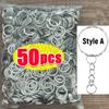 Silver Plated Metal Blank Keyring Keychain Split Ring Keyfob Key Holder Rings Women Men DIY Key Chains Key Ring Accessories