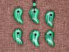 Malachite Amulet Healing Good Luck Charm Magatama Necklace Adjustable Length Men Women [Koai]