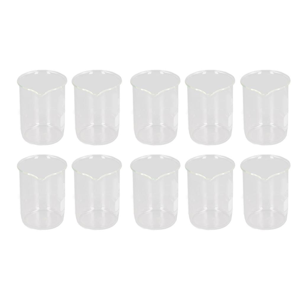 10Pcs Scientific Beaker Glass 250ml Large Capacity Clear Scale Tool Set Kit for Experiment