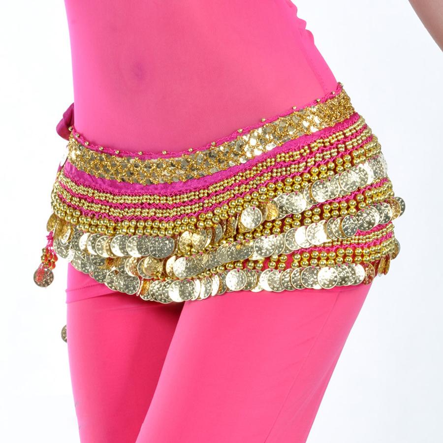 Buikdans kostuum kleding Indiase dans riem buikdans tailleketting heupsjaal vrouwen meisje dansen met 248 gouden munten 10 One Size