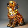 Farbige Harz-Tier-LED-Leuchte Hundeserie Kunst-Nachtlicht 3D-Buntglas-Harz Französische Handarbeit Tischlampe Haustier-Schlafzimmer-Dekorationen