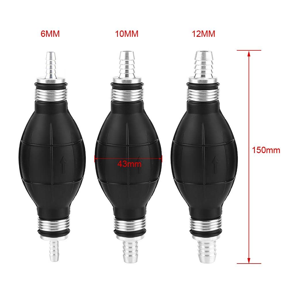 Akozon One Way Valve Fuel Pump Line Hose Rubber Aluminum Manual Hand Primer Valve