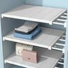 Adjustable No-Drill Shelf Organizer -Metal & Plastic Storage Partition for Kitchen or Wardrobe - Versatile Telescopic Organizer