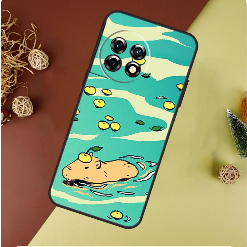 Capybara  Lovely Animal For OnePlus 13 13R 12 12R 11 9 10 Pro 8T 9RT 10T 10R Nord 4 CE 2 3 Lite N20 N30 Phone Case