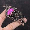 Natural Kingman Pink Dahlia Turquoise Pendant Copper Wire Wrapped Jewelry Handmade Gemstone Pendant Copper Pendant Gift For Mom Wire Pendant