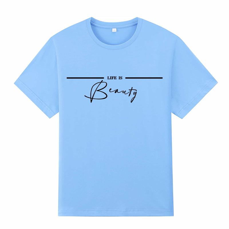 Módní potištěné ležérní dámské tričko s kulatým výstřihem, krátkým rukávem, bavlněná trička