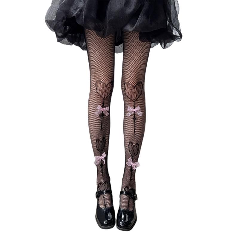 

Women s Sheer Mesh Tights High Waist Pantyhose Stockings Bowknot Lace Mesh Stockings Tights Pantyhose Summer Leggings One Size чорний