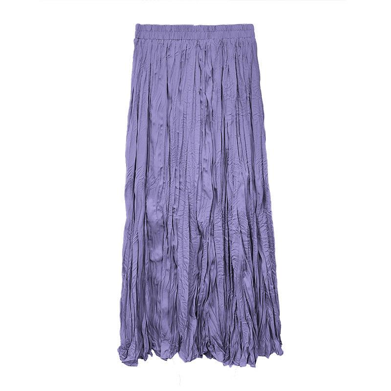 Extended crushed skirt Women's dance long skirt Korean high temperature setting pleated skirt Elegant pleated skirt