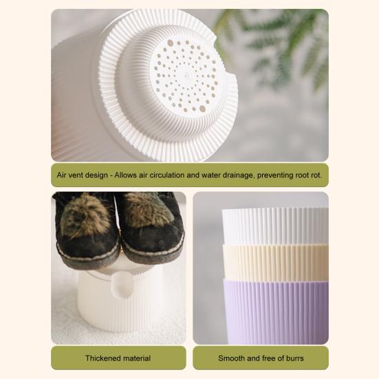 Self Watering Plant Pot Orchid Planter with Wick Ropes Flower Pot with Drainage Holes Transparent Water Reservoir for Indoor Plants Home Office Decor