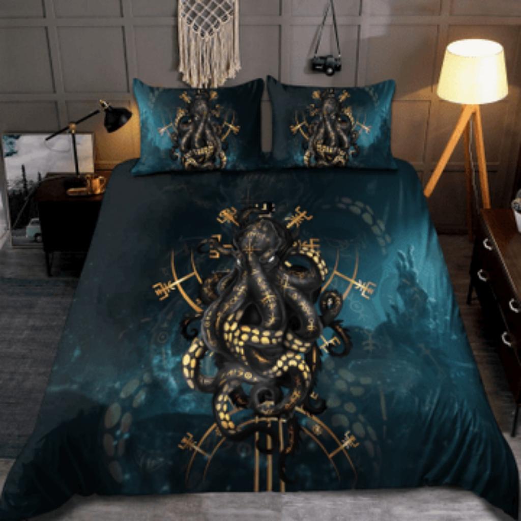Tmarc Tee Premium Bedding Set Octopus Gothic Style Comforter Cover Set Pillowcase