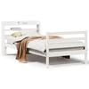 VidaXL Bed Frame with Headboard White 75x190cm Solid Pine Wood, Bed, Bedroom Furniture, Wooden Bed, Bed 3306630