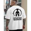 European Size Spartan Warrior Summer Outdoor Sports and Casual Large-size Short-sleeved T-shirts, Men's Trendy Fashion Prints, Loose Base Shirts