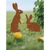 Metal Garden Rabbit Sculpture Outdoor Lawn Ornament for Yard Patio Flower Bed Decoration Easter Halloween Christmas Holiday Gift Spring Home Decor