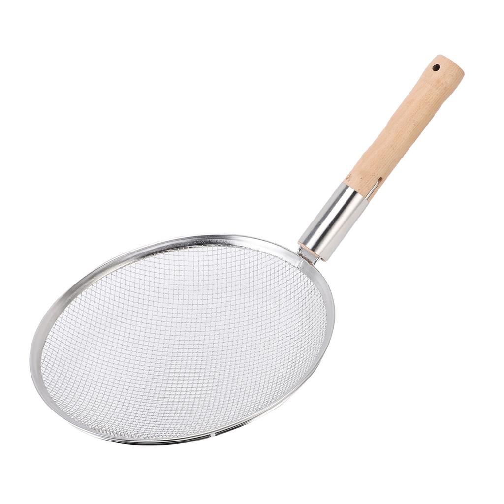 Schiumarola Cucchiaio Acciaio Inossidabile Rete Fine Colino per Alimenti Cucchiaio Filtro con Manico in Legno Multiuso per Cucina di Casa