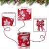 2rolls Christmas Ribbon Wired Christmas Wired Ribbon Incl. Santa Christmas Buffalo Plaid Ribbon for Wreaths Bows Christmas Decor DIY Crafts