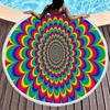 Round Beach Towel Psychedelic Surrealism Beach Blanket,Soft Comfortable Anti-Sand Absorbent Quick-drying Pool Towel Picnic Mat