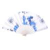 Retro Flower Printed Folding Fan Classical Dancing Fan Women Cheongsam Fan Portable Hand Held Fan Wedding Fan Decor Gifts