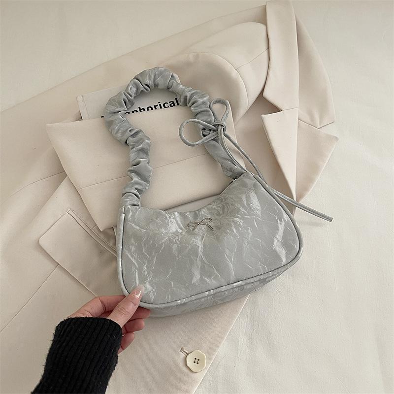 

Underarm Bag for Women Single Shoulder Pleated Shoulder Strap Bag for Women Bolsas De Mujer срібний