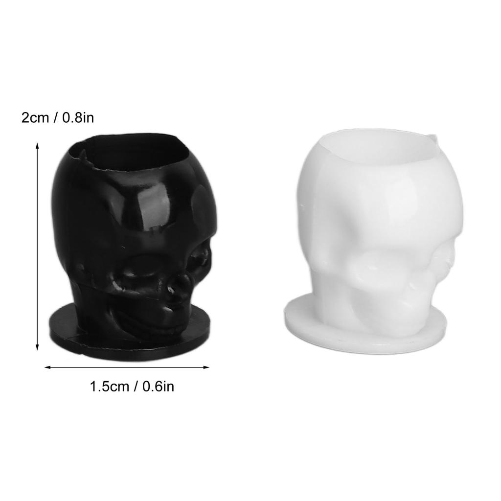 400pcs Tattoo Ink Cups Skull Shaped Stable Standing Thicken Microblading Pigment Cups Black White