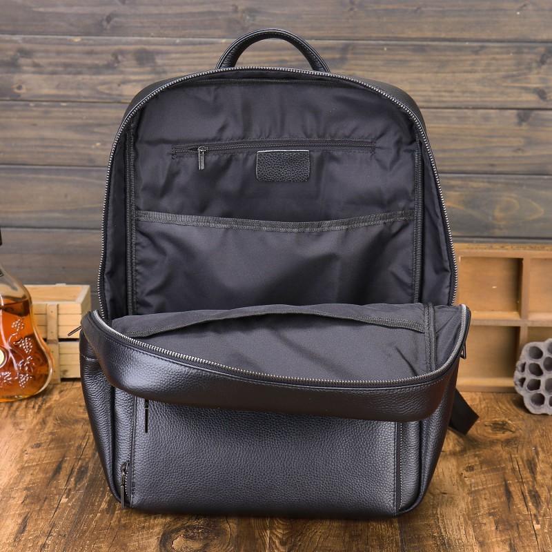 Genuine Leather Backpack 2022 New Men's Litchi Board Pattern Top Layer Cowhide Large Capacity Computer Bag Business Schoolbag