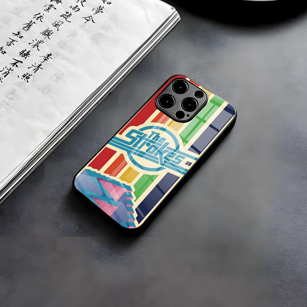 Band The S-strokes Phone Case For IPhone 17 Air 16 E Pro Max 15 14 13 Mini 12 Pro 11 Max Plus Black Glass Cover