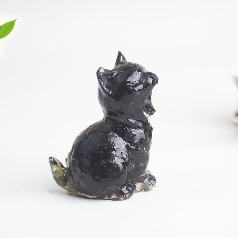 Crystal Resin Animal Decor Hatching Cat Office Home Tabletop Ornament For Gift Decor