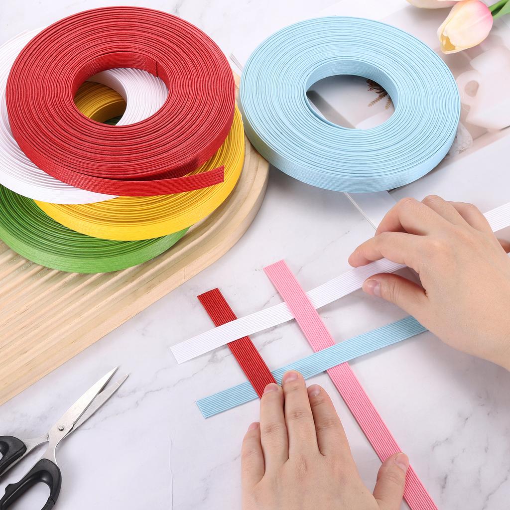Papierrattan-Webrohr 12-fädig Papierrattan-Geflecht Korbgeflecht-Zubehör für DIY Heimküchenkorb-Bastelarbeiten 16,4 Yards x 0,6"
