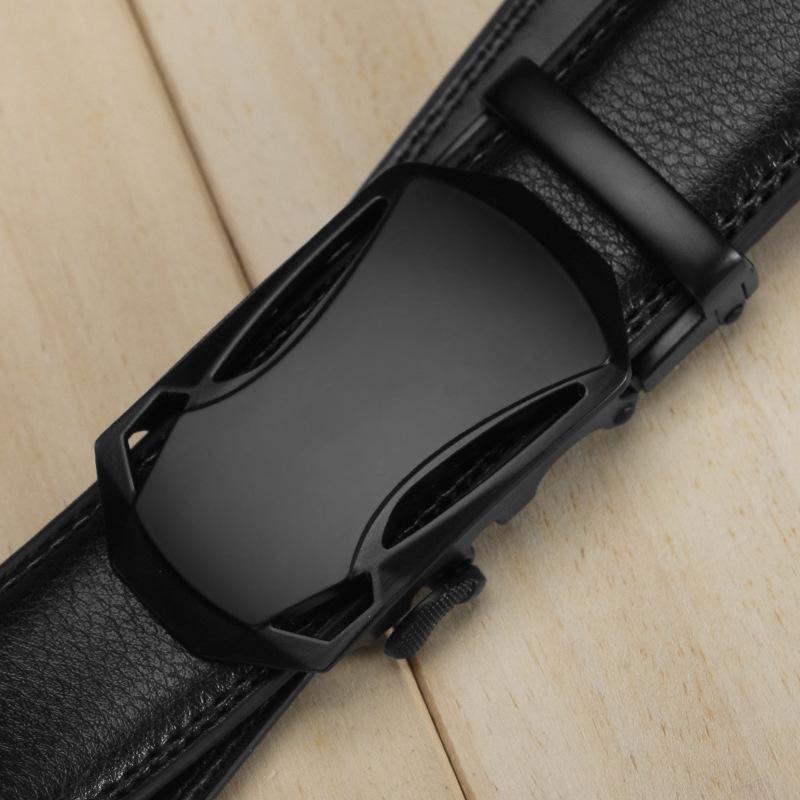Belt for Men's Automatic Buckle Genuine Leather Cowhide Belt Business Simple Trouser Belt