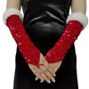 Elegant Fingerless Gloves 30cm Long Sequins Gloves Dancing Gloves for Women Masquerade Halloween Christmas Parties