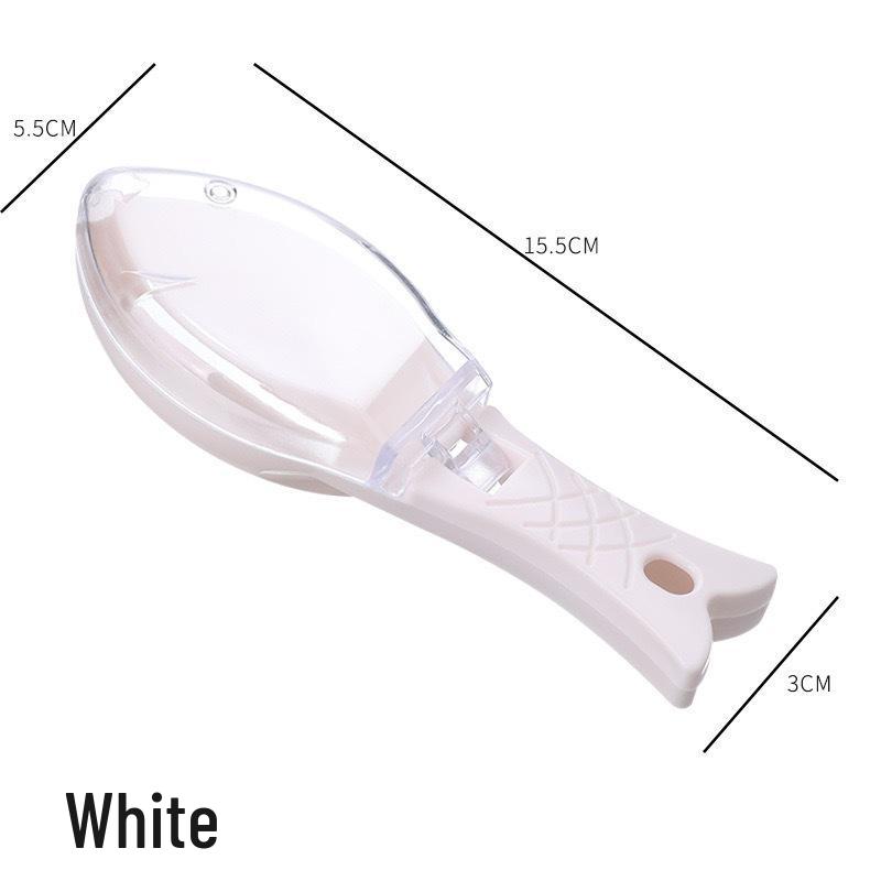 

Fish Scale Remover with Built-in Storage: Easy-to-Wash Kitchen Tool & Scraper White OPP Bag (Net 35g)