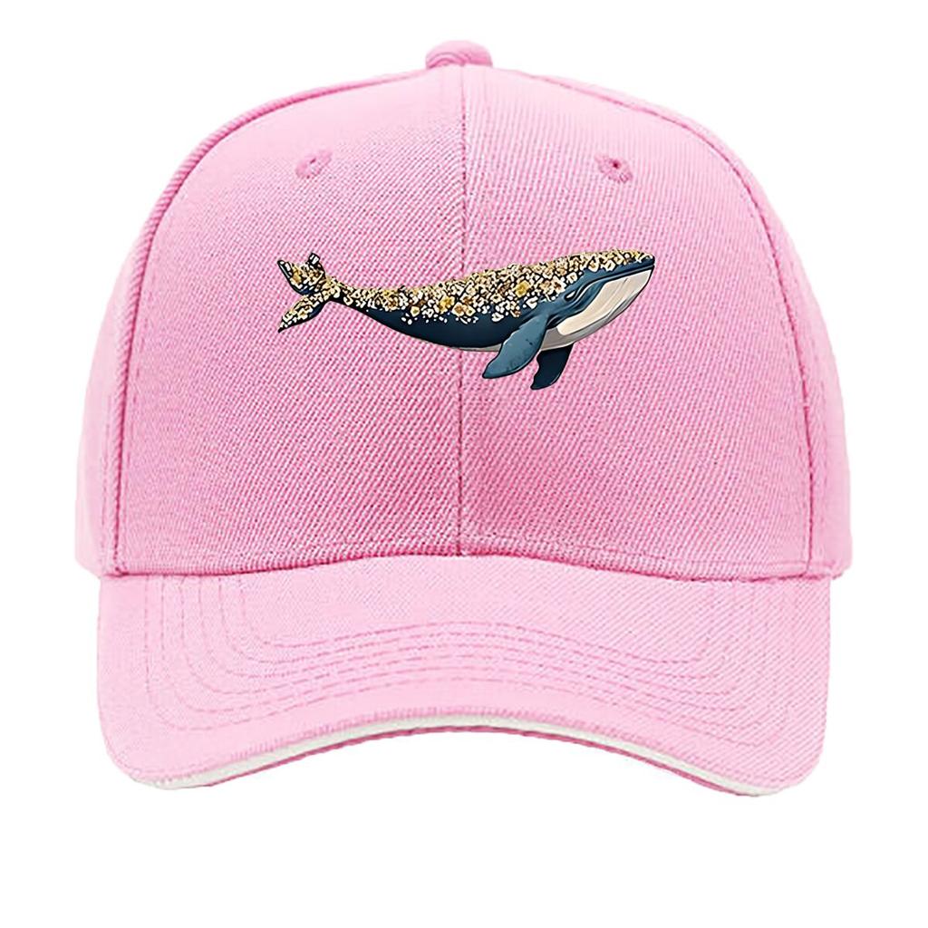 Casual Outdoor Baseball Cap for Unisex with a Fun Floral Whale Print Adjustable And Sporty Sandwich Baseball Cap