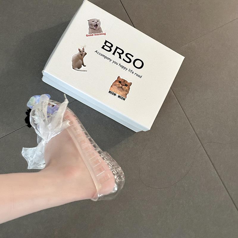 Korean version of fashionable versatile casual design bow Mary Jane shoes women's 2025 summer new exquisite ribbon single shoes