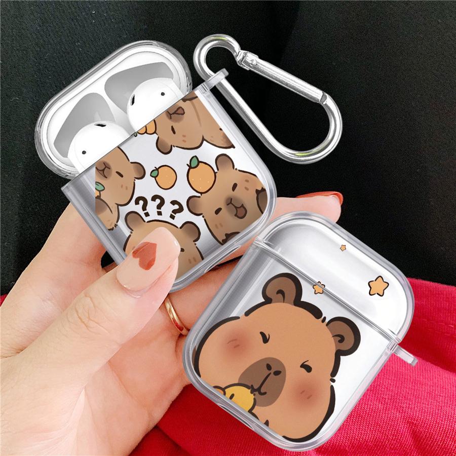 Cartoon Guinea Pig Clear Earphone Cases Cover Case For Airpods 4 3 1 Pro3 Pro Pro2 2