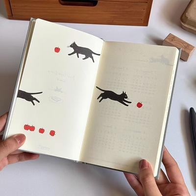 Cartoon Kitten Illustration B5 Notebook Hard Shell To Do List Daily Planner 2026 Schedule Book Gift
