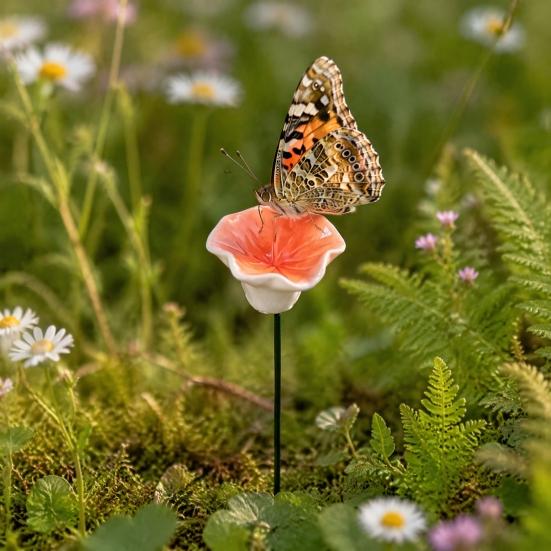 Pollinator Waterer for Insects Ceramic Bee Watering Station, Handmade Colorful Flower Bath, Garden Mini Station Water Dish Bees