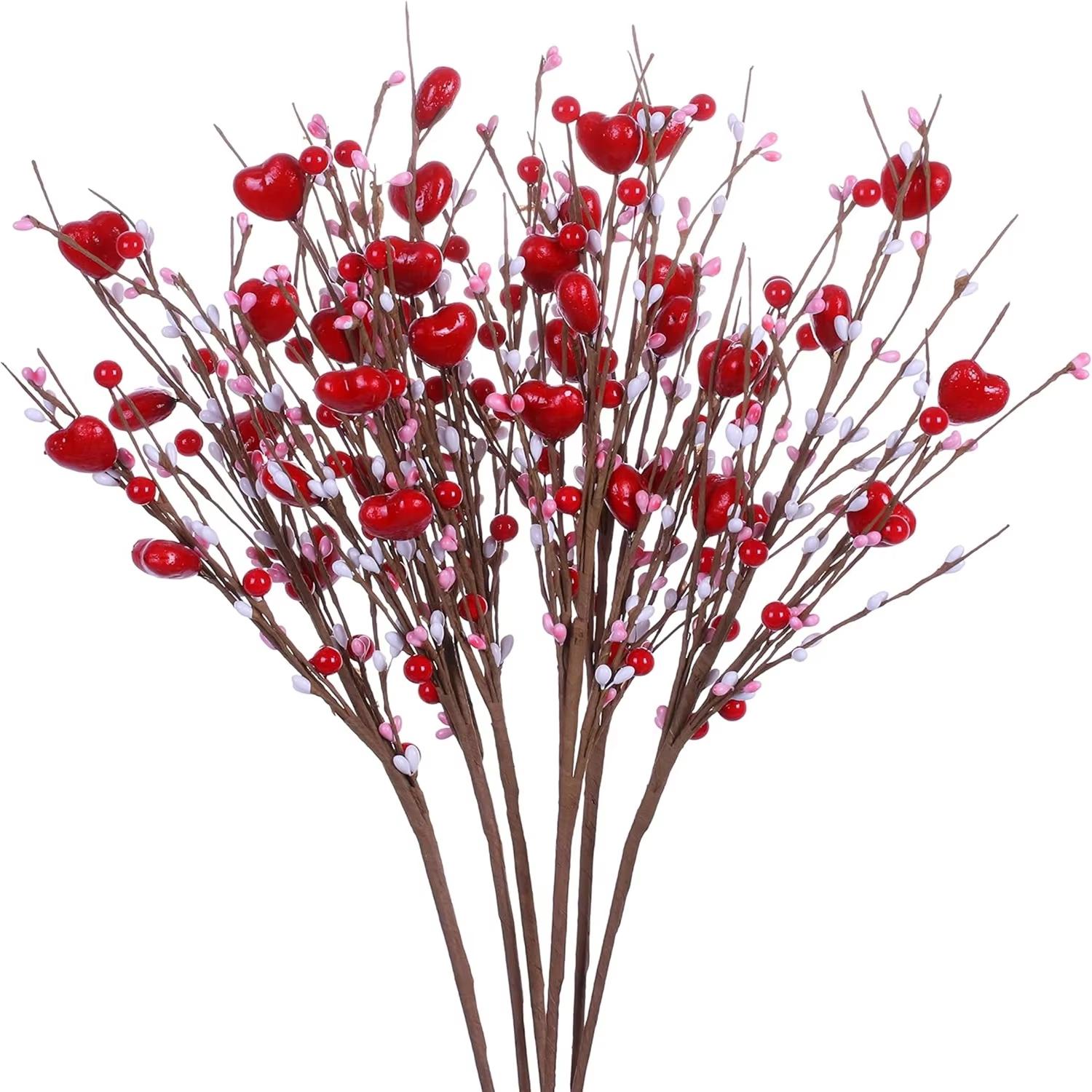 

Artificial Flowers Handmade Valentine s Plastic Love Combination Outdoor Arch Wedding Bridal Bouquet Home Room Diy Gifts Hotsale 1 pc червоний