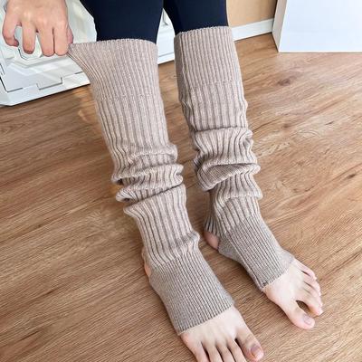 European Open-Heel Imitation Cashmere Yoga Leg Warmers, Thickened and Warm, Popular On Xiaohongshu
