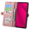 For T-Mobile REVVL 7 Pro Case Zipper Pocket Handbag Geometry Leather Phone Cover