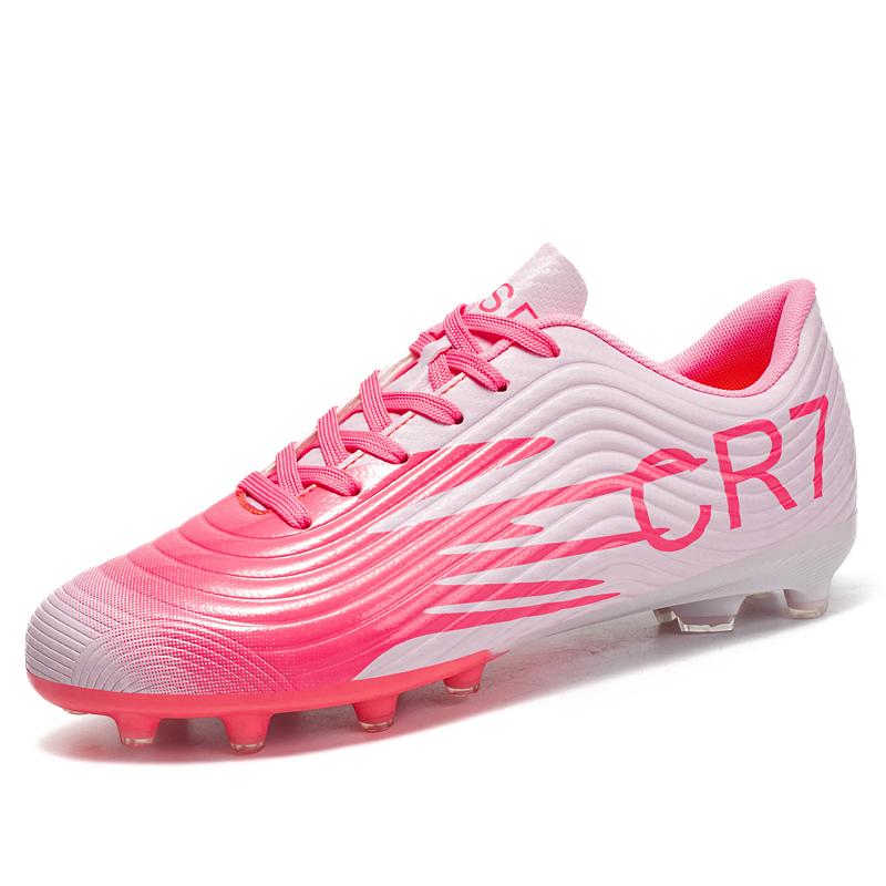 

Mens Football Shoes New Low Cut FG Buffer Anti Torsion Lightweight Artificial Grass Competition Training Football Shoes 35 рожевий