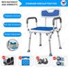Bathroom Toilet Shower Chair for Elderly Safety Non-slip Bath Chair Rustproof Height Adjustable Alloy