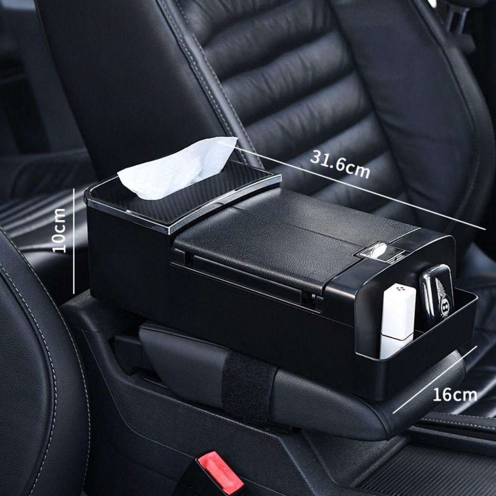 Tissue Box Center Console Armrest Cushion with Cup Holder Arm Rest Heightening Pillow Driving