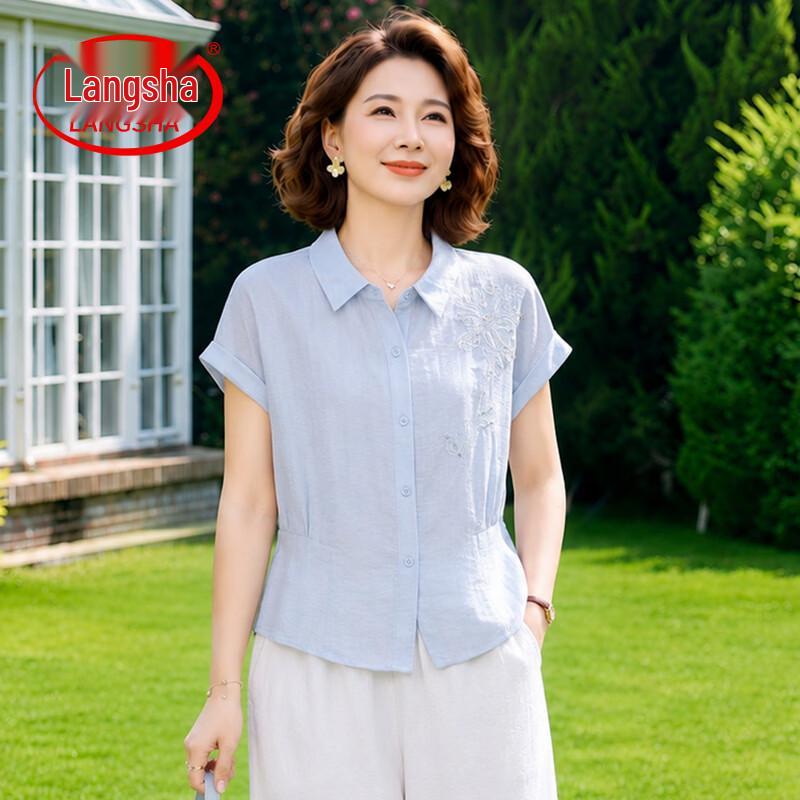 Elegant Women s Summer Short Sleeve Blouse 2XL