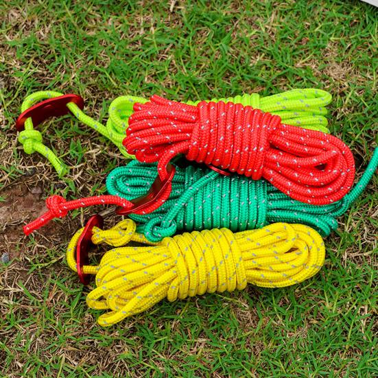 Lina wiatroszczelna do użytku na zewnątrz Ultralekka linka namiotowa z regulatorem napinacza Odporna na zużycie Super wytrzymałość na rozciąganie Odblaskowe linki kempingowe