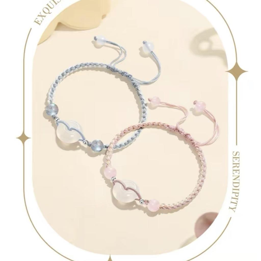 Peace Buckle Couple Bracelet for Girls, Light Luxury Niche Exquisite Bracelet, Best Friend Birthday Gift, New Woven Wristband
