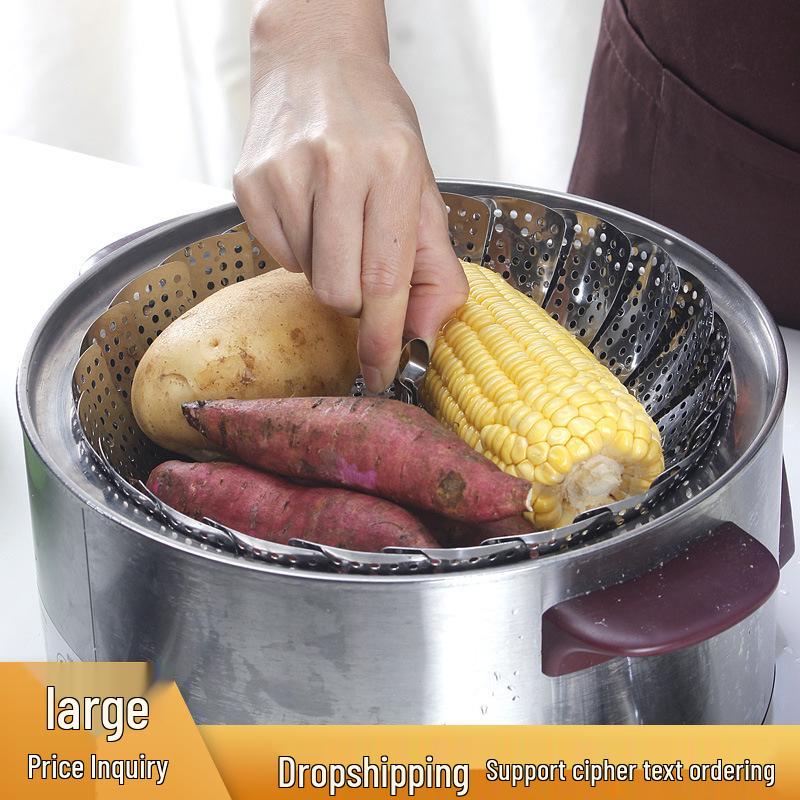 Víceúčelový skládací napařovací stojan z nerezové oceli s uchem pro zvedání