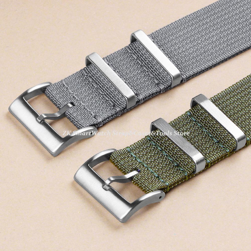 Ribbed Watch Strap 18mm 20mm 22mm for Omega Military Weave Sport Bracelet Belt with Clasp Fabric Replacement Wristband Men Women