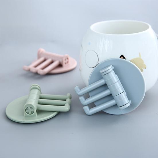 12PCS Wall Hooks, with 3-Branch Rotating Design, Self-Adhesive Waterproof Organizer, Strong Load-Bearing Hooks for Bathroom Kitchen